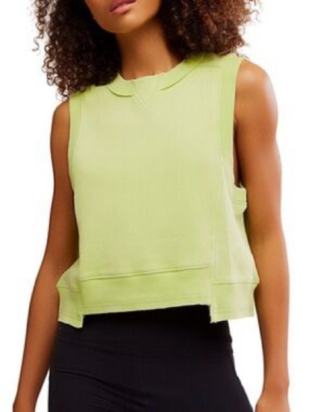 FP Movement Intercept Tank Lime Green Cropped Boxy Top XS